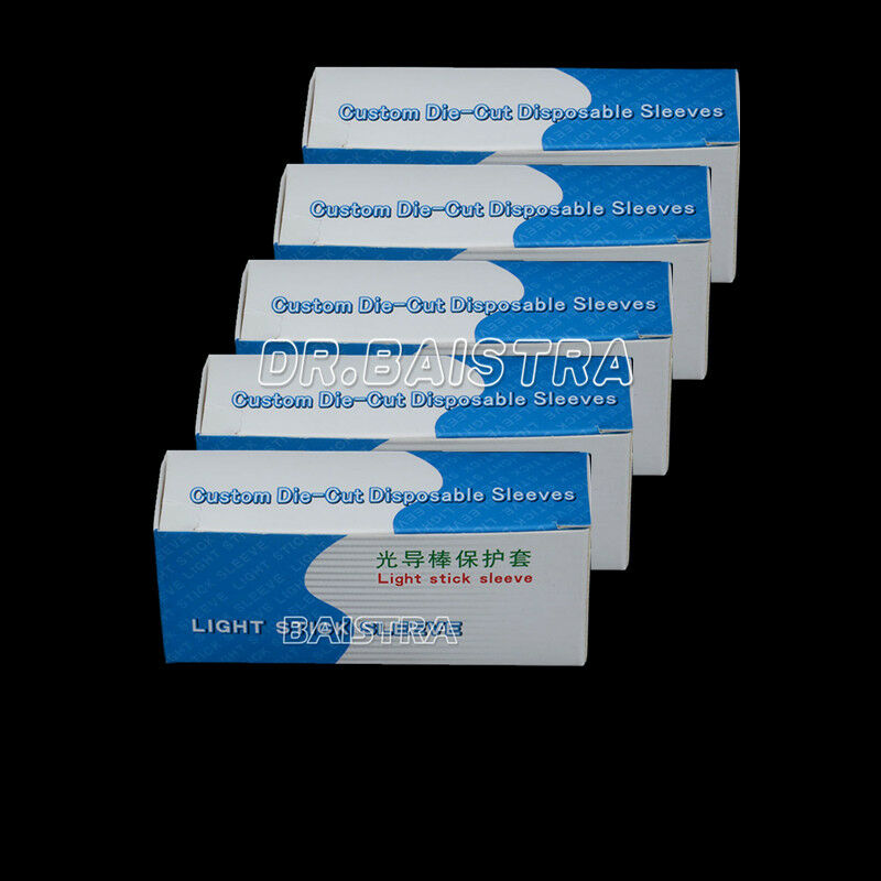 50 Boxes Dental Plastic Curing Light Guide Stick Sleeve Sheath Cover 18*67MM