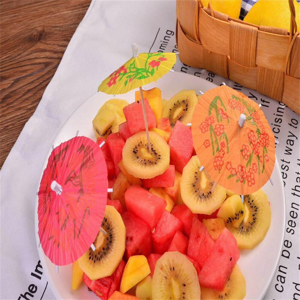 50 Paper Parasols Umbrella Hawaiian Cocktail Picks Drinks Party Easter AU