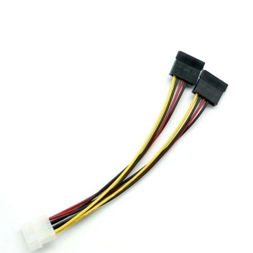 4Pin IDE Male to Dual SATA Y-Splitter Female HDD Power Adapter Cable