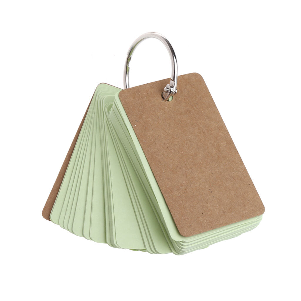 Kraft Paper Binder Ring Easy Flip Flash Cards Study Memo Pads DIY Stationery