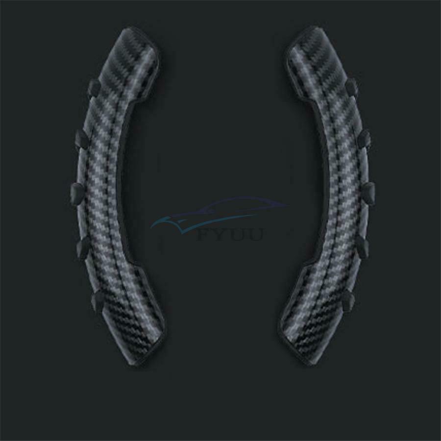2 x Carbon Fiber Look Car Stylish Interior Non-Slip Steering Wheel Booster Cover