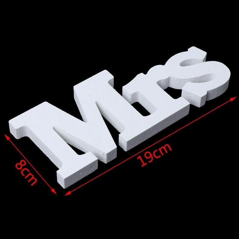 White Mr and Mrs Letters Sign Wooden Standing Top Table Wedding Decoration