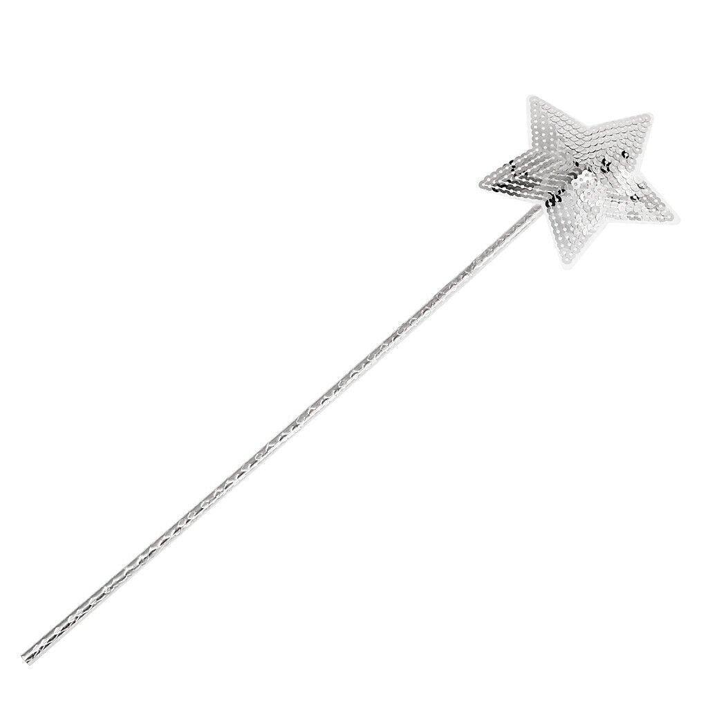 Plastic Sequin Star Shape Fairy Wand Princess Magic Stick Girls Party Prop