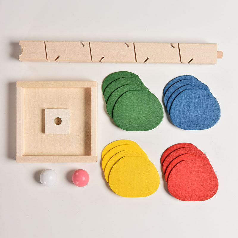 Wooden Tree Ball Run`Track Play Game Supplies Kids Intelligence Education.l8