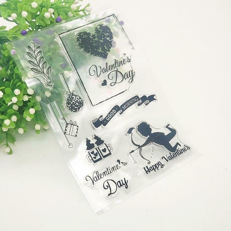 Happy Valentine's Day Silicone Clear Seal Stamp DIY Scrapbooking Embossing Photo