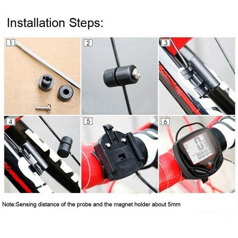 Waterproof Bicycle Bike Cycle Lcd Display Digital Computer Speedometer Cycl DF