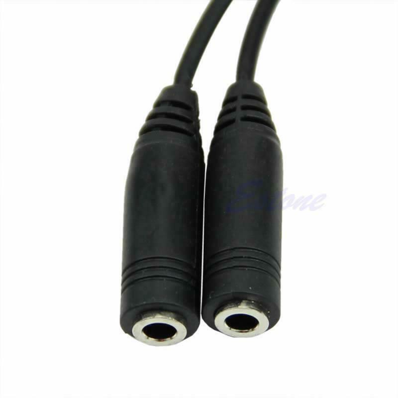 3.5mm 1/8 Male To 2 Dual Female Earphone Headphone Stereo Audio Y Splitter Cable