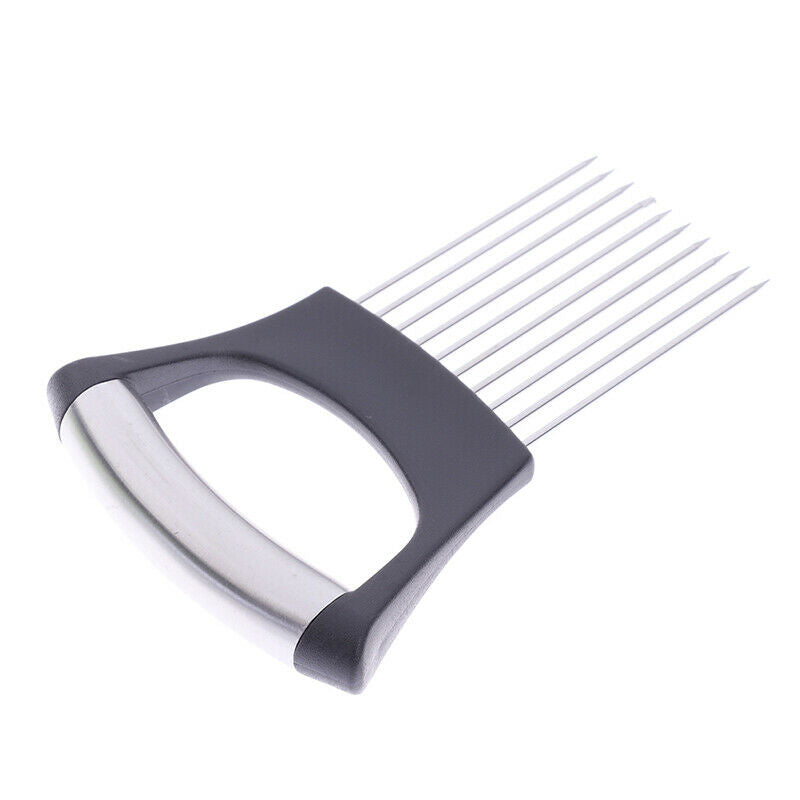 Stainless Steel Onion Holder Vegetable Potato Food Slicer Cutter Peeler Chop Tt