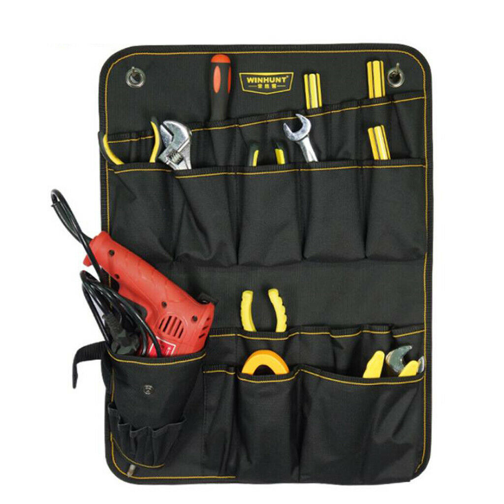 Electrician Tool Pouch Bag, Durable Black Oxford, Multi-pocket, Durable,