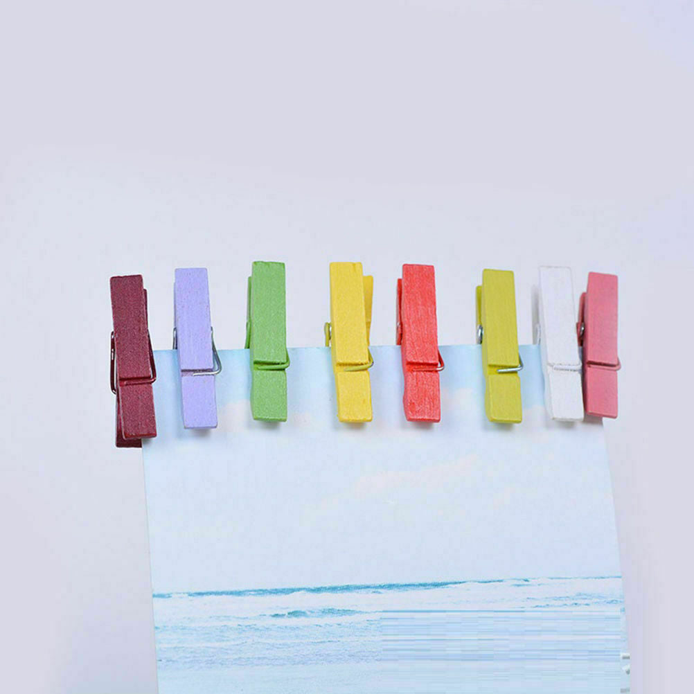 50Pcs 3.5cm Natural Wood Clothespins Laundry Photo Paper Peg Clips Clothes Pins