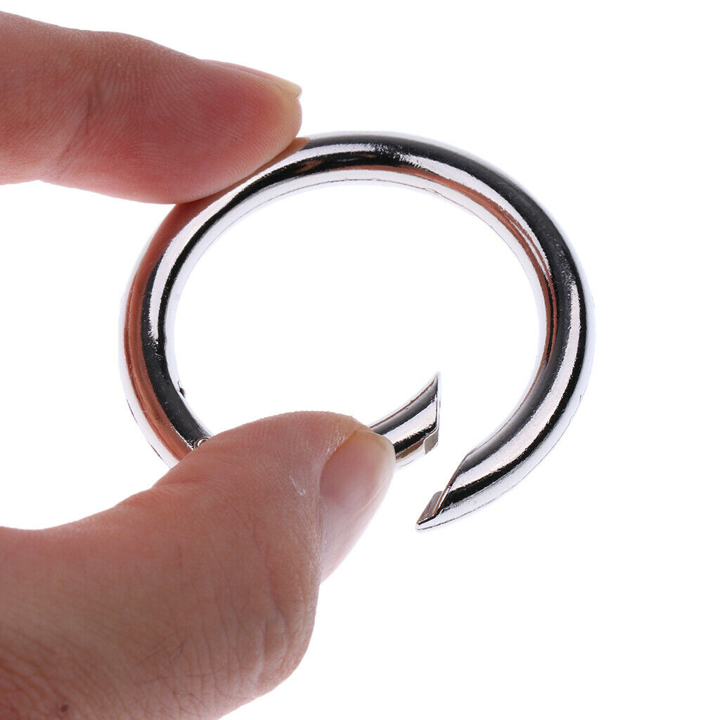 10Pcs Round Key Rings Premium Plated Open Hook Spring Ring Keychain 49mm