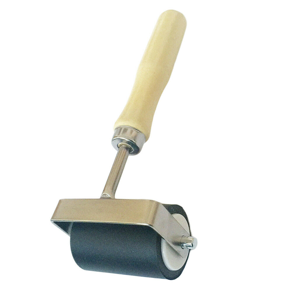 Wooden Handle Hard Rubber Roller Printing Inks Lino Brayer Craft Tool 5cm