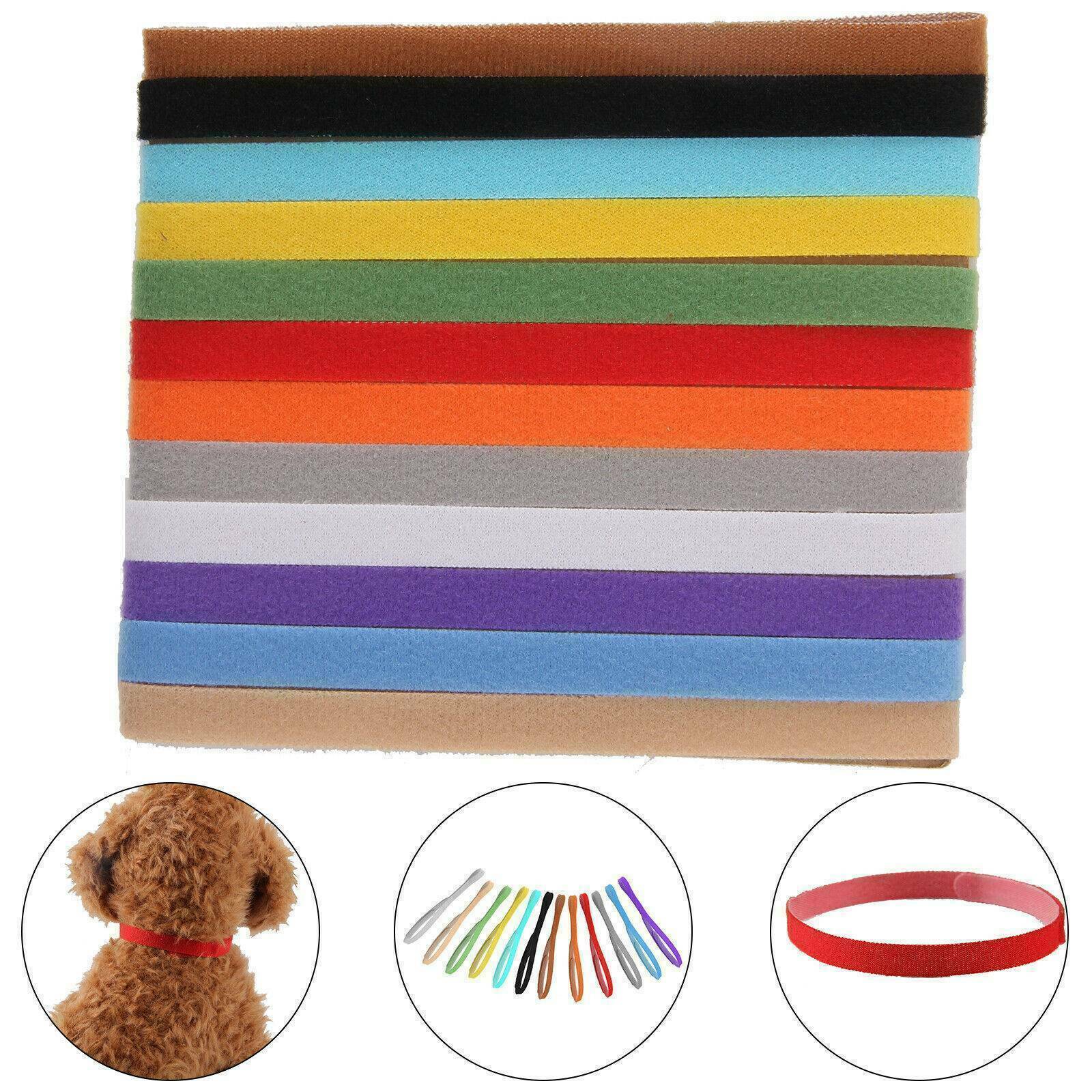 12pcs/set Identification ID Collars Bands Whelping Puppy Kitten Dog Pet Colorful