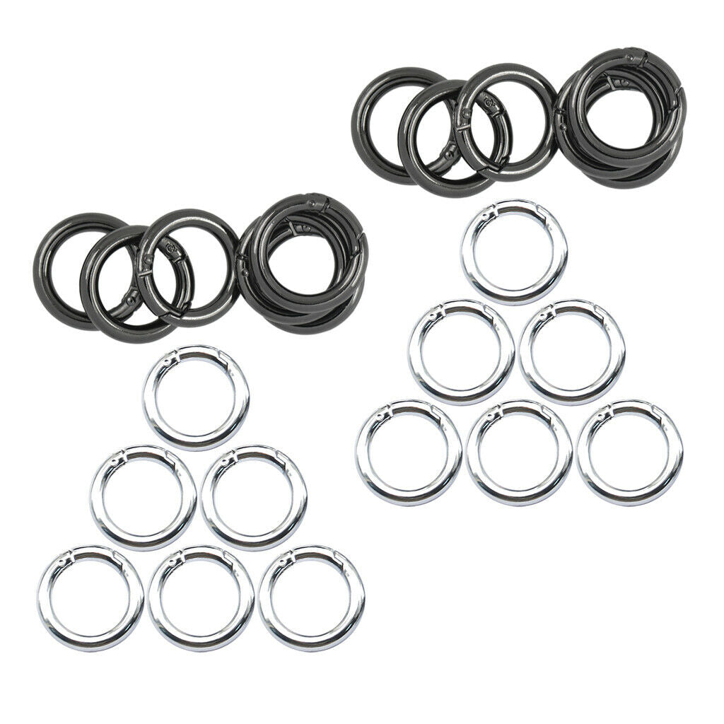 Pack of 24 Round Spring Snap Hooks Clips Carabiners Organizing Accessories