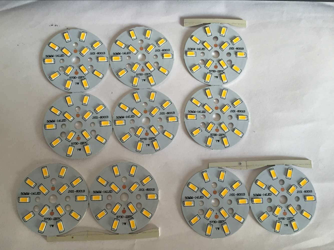 10pcs 7W Warm White SMD 5730 14 LED Spot Light Aluminum Base Board Heat Sink