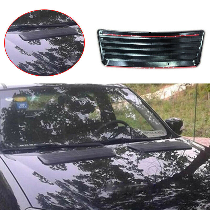 1PC 47x18cm ABS Adhesive Car Decorative Air Flow Intake Hood Scoop Cover Black