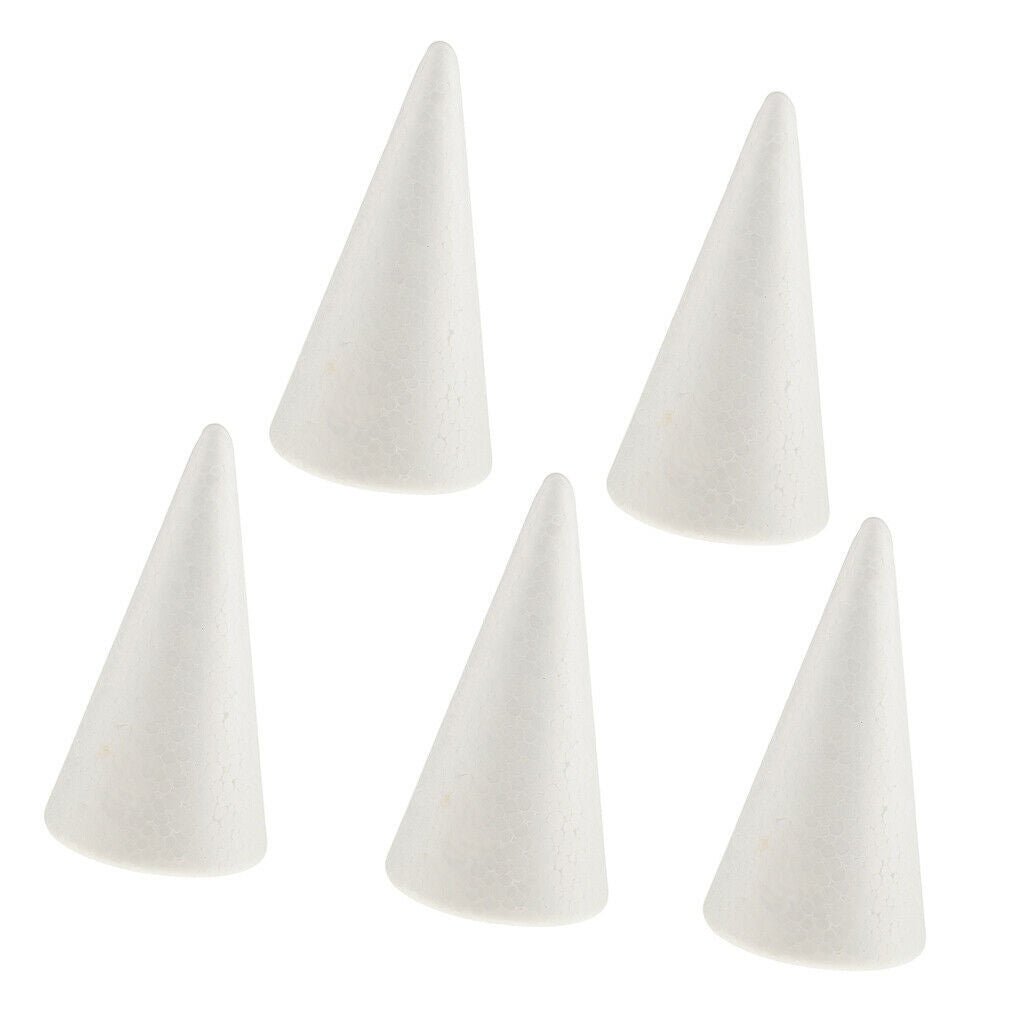 10/15/20/25cm White Modelling Polystyrene Styrofoam Foam Cone Shape DIY