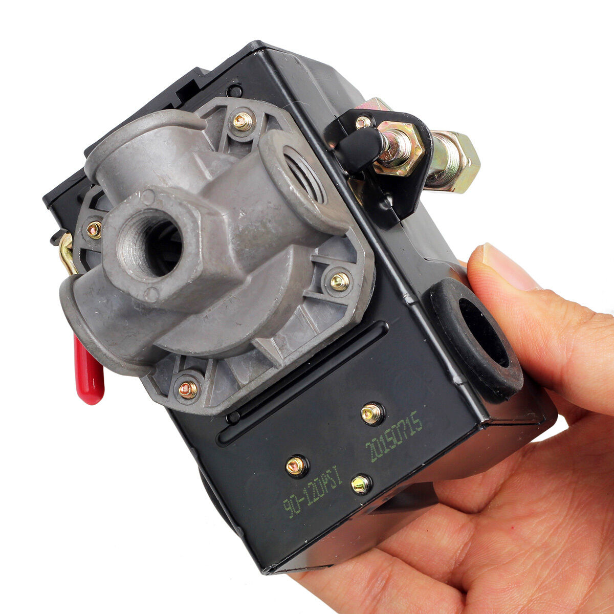 120PSI 4 Port Unloader On/Off Lever Air Compressor Pressure Switch Control Valve