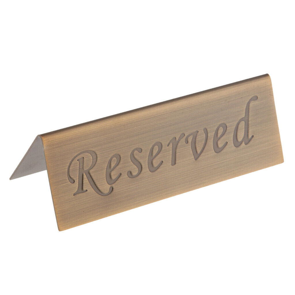 Stainless Reserved Table Sign Metal Wedding Restaurant Cafe Club Tabletop