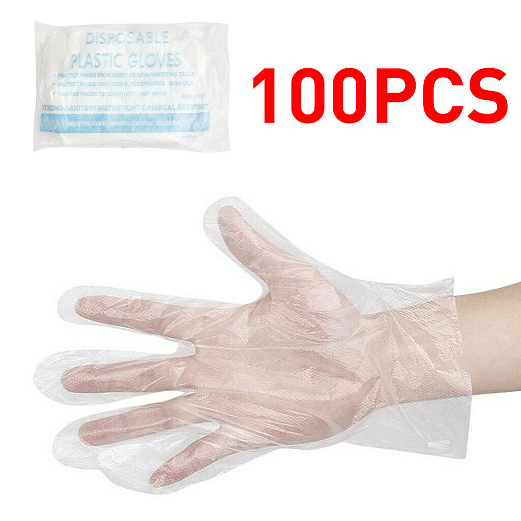 100x Waterproof Disposable Hair Cut Cape Gown Capes + Ear Covers Gloves
