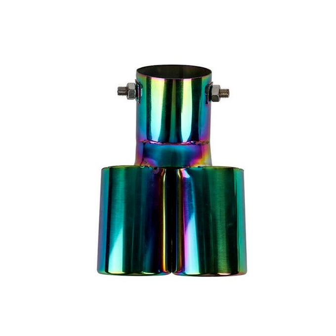 Car Stainless Steel Rear Dual Exhaust Pipe Tip Muffler Cover Tail Throat 63MM