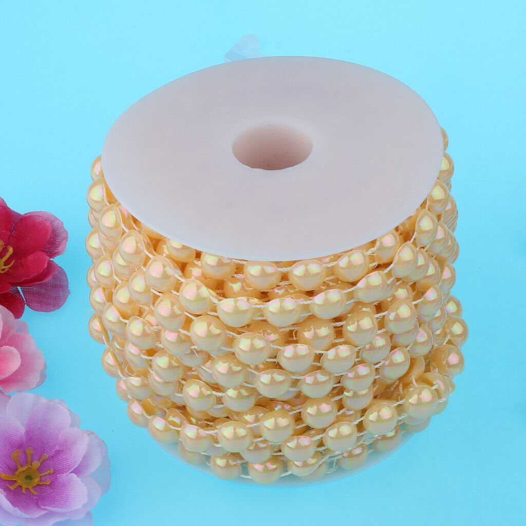 10mm DIY Half Round Bead Garland String Beads Craft Wedding Decor Yellow