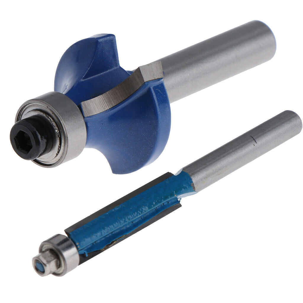 2pcs Woodworking Tools 1/4 And 6mm Shank Round Beading Edging Router Bit
