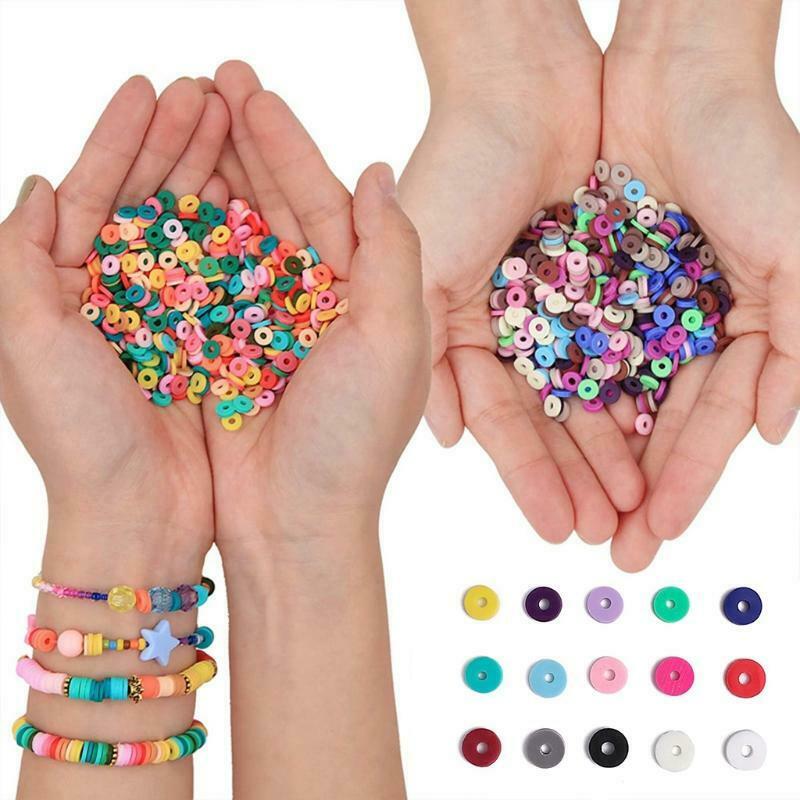 15Grids Round Clay Beads DIY Earring Necklace  Bracelets Bohemian Style