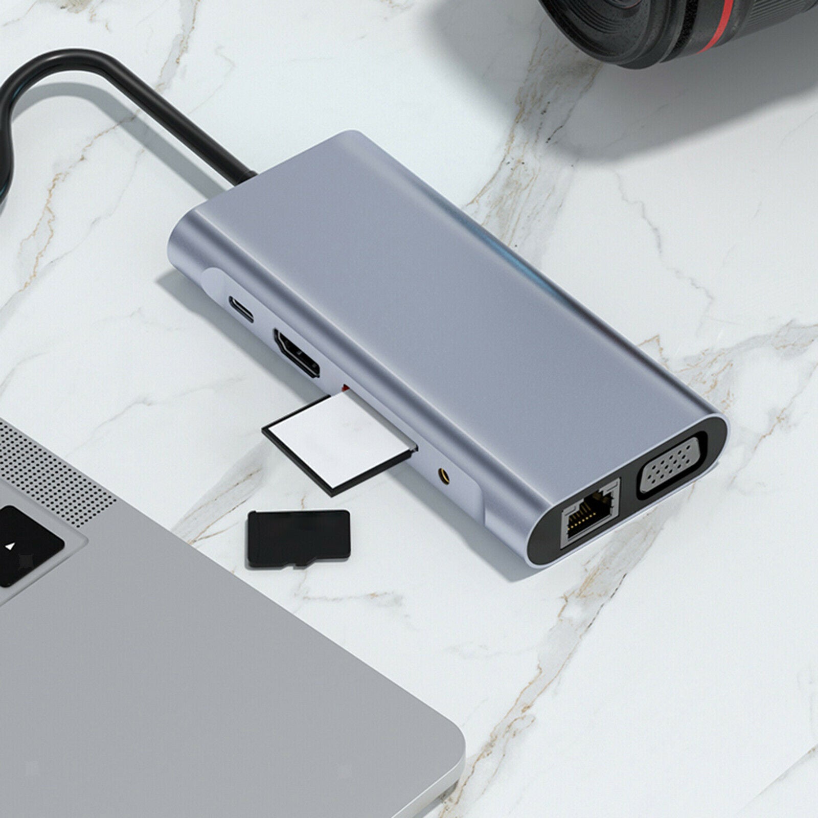 11 in 1 USB C Hub 4 USB 3.0 Ports SD TF Card Reader for MacBook Pro Air XPS