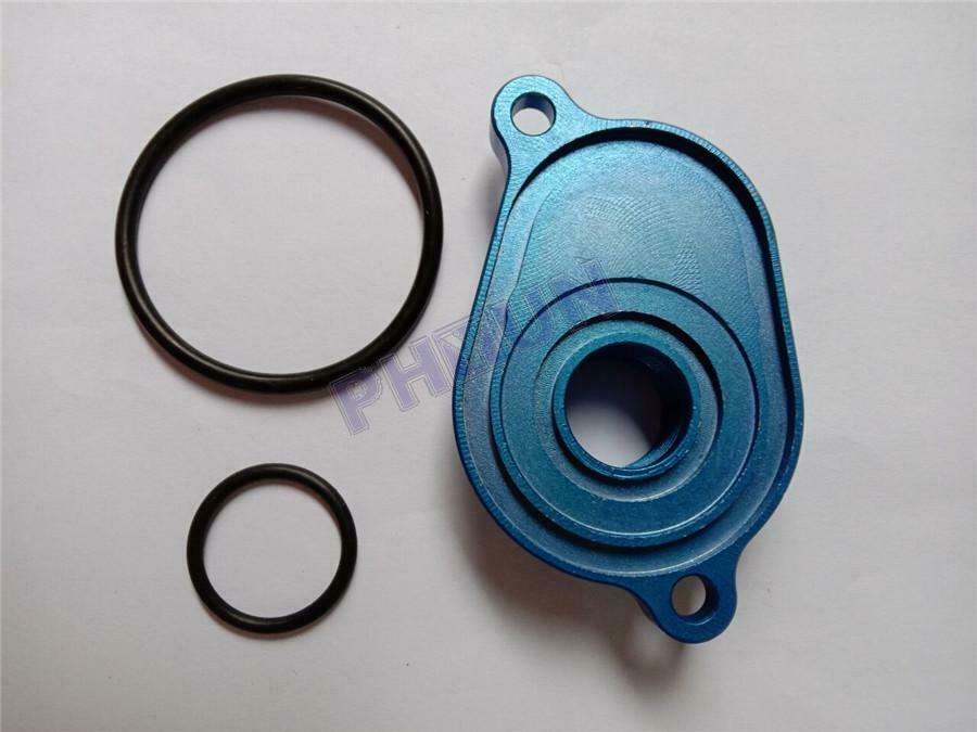 For 2003-07 Ford Powerstroke 6.0L Aluminum Oil Cooler Back Flush Adapter Blue