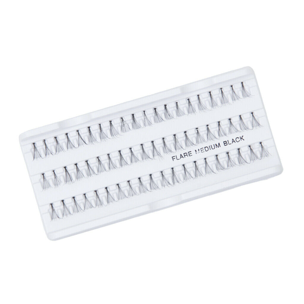 60 Pack Extension False Eyelashes Makeup Long Black Eyelash Cluster 10mm