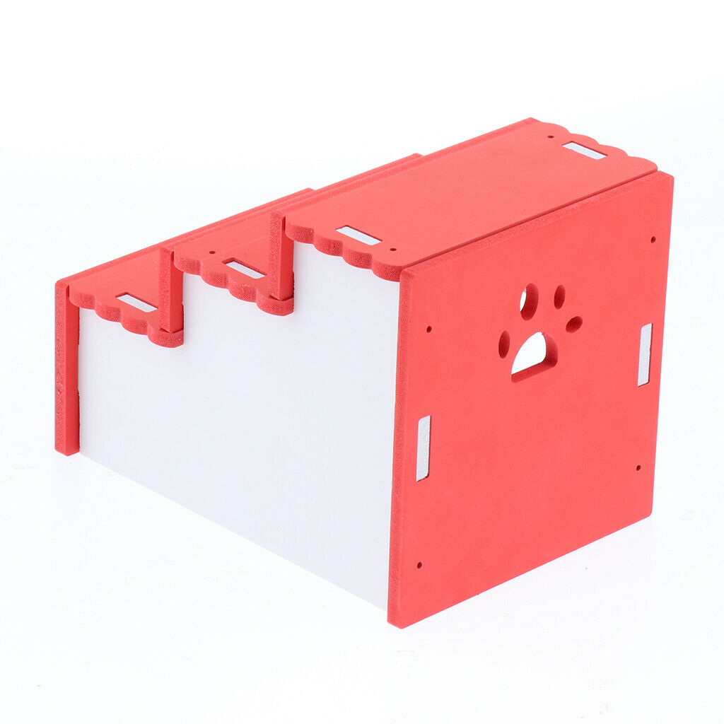 Hamster Hideout House Wooden Living Hut Exercise Nest for Mouse red