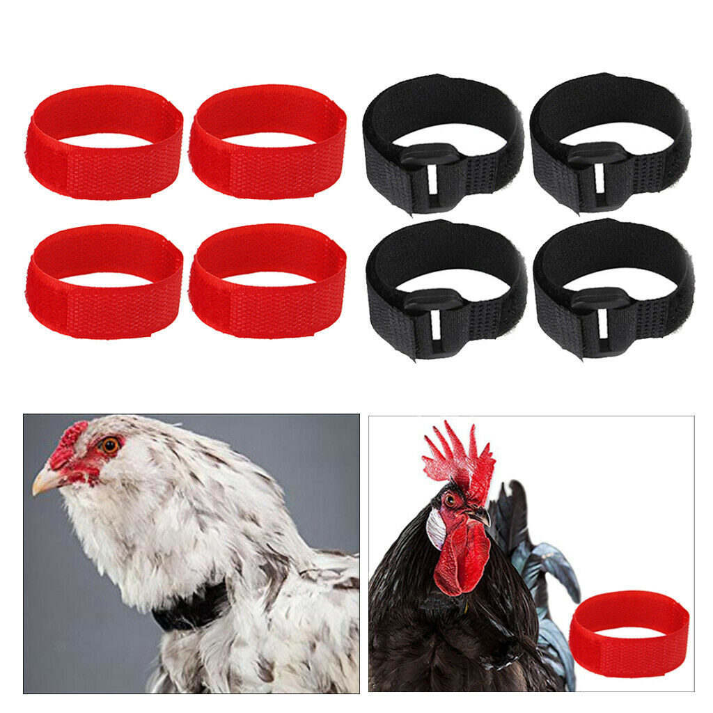 8pcs No Crow Crow Reduction Collar for Roosters Chicken Neckband Collars