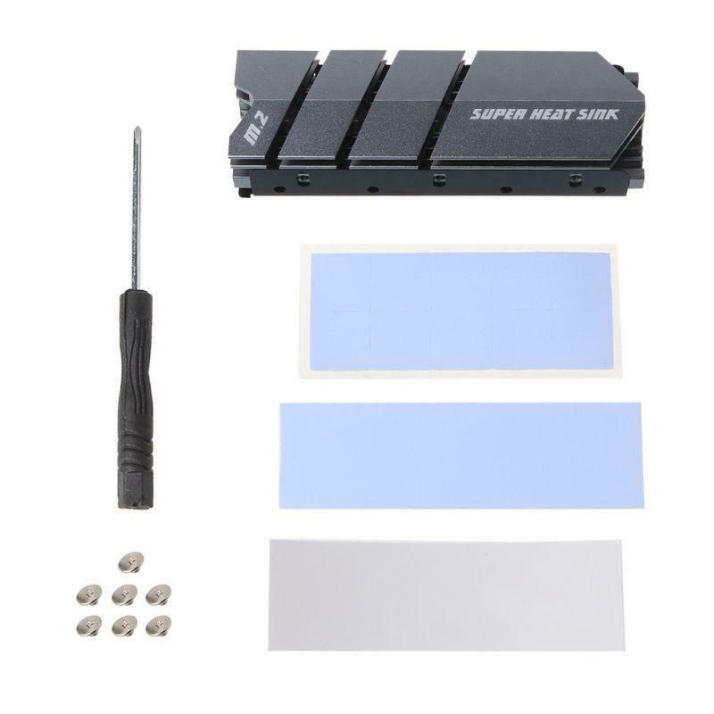 1Set M.2 SSD NVMe NGFF Heat Sink Aluminum Heatsink with Thermal Pad for M2 2280