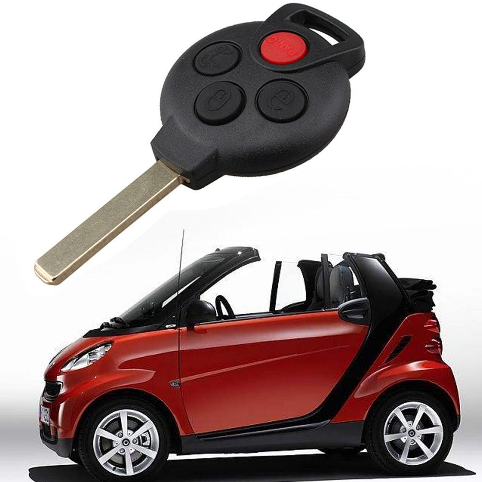 Keyless Remote Key Fob Replacement for 2008-2015 Mercedes-Benz Smart Fortwo