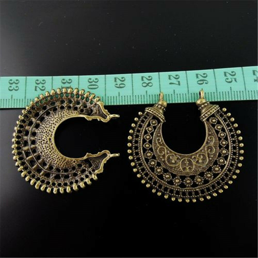Pack 6 Antiqued Bronze Zinc Alloy Nice Moon Charms Necklace Pendant Findings