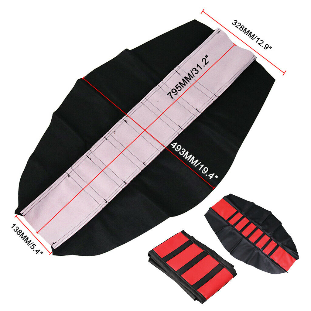 Dirt Bike Seat Cover Rubber Universal Durable Red/Black Fashion Design