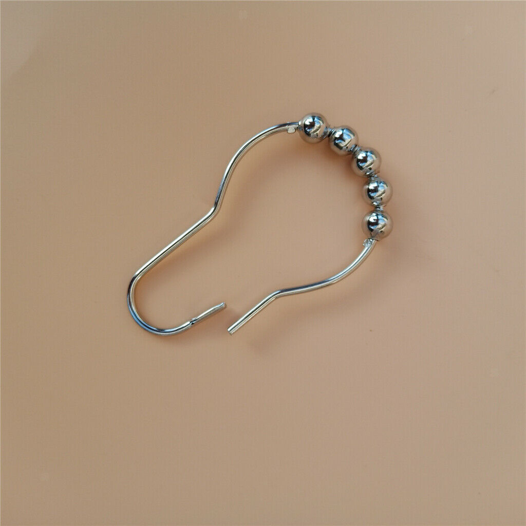 Metal Roller Glide   Shower Curtain Hooks Decorative Bathroom Parts 12pcs