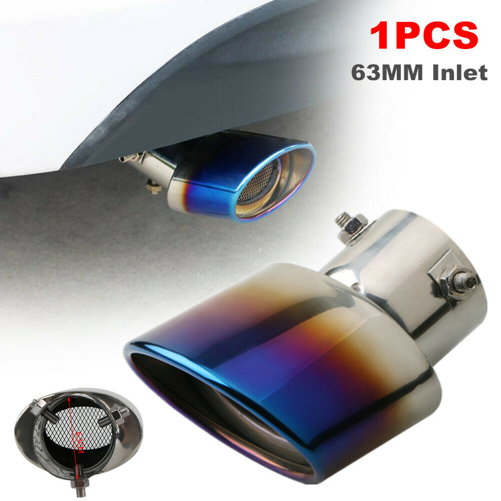 63MM Stainless Steel Tailpipe Nozzle Car Rear Tail Muffler Exhaust Pipe Net Tip