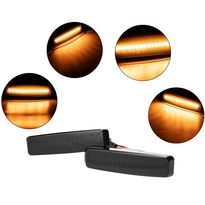 LED Side Marker Light Dynamic Smoked Turn Signal For- E39 5ER 1995-2003 J5W1