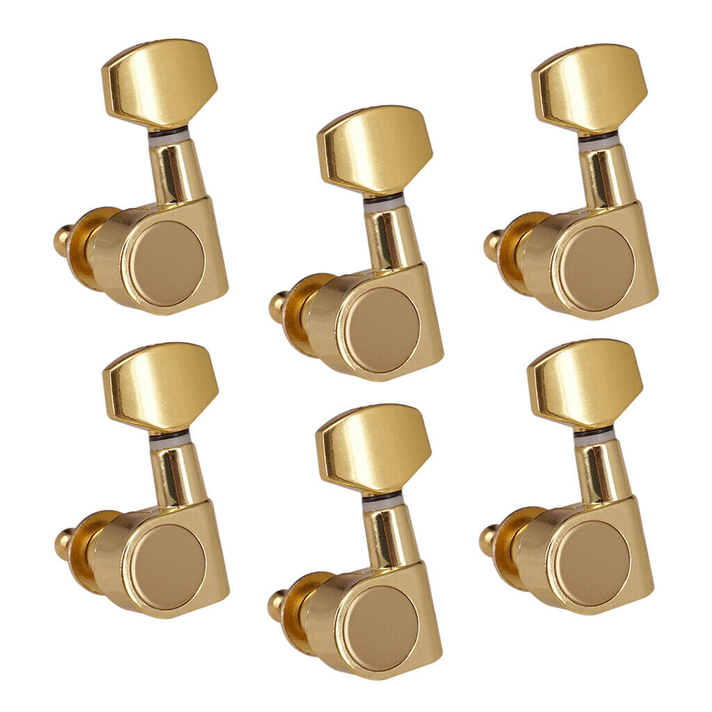 6Pcs Tuning Pegs, 6L Zinc Alloy Tuners Knobs Tuning Pegs For Acoustic Guitar