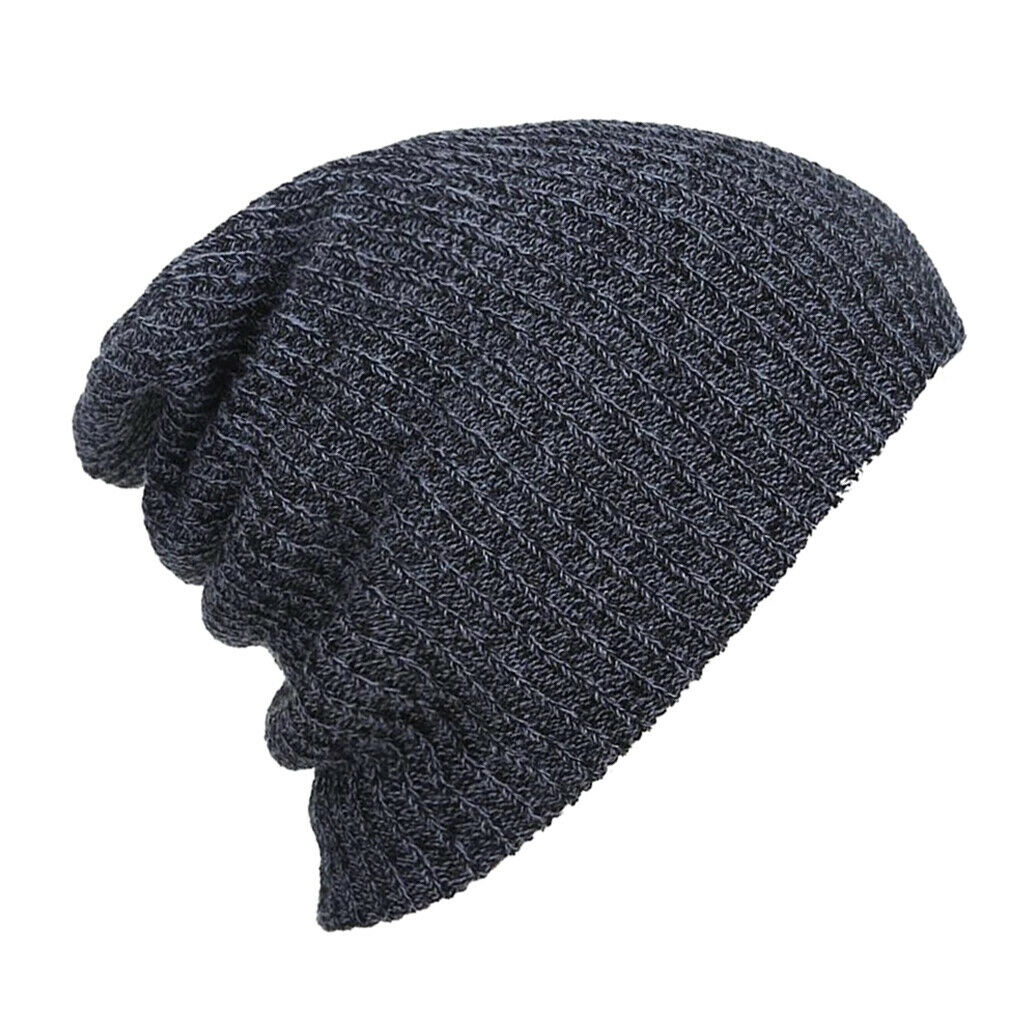 Men WomenCausal  Knitted Baggy Beanie Winter Warm Hat Ski Knit   Black