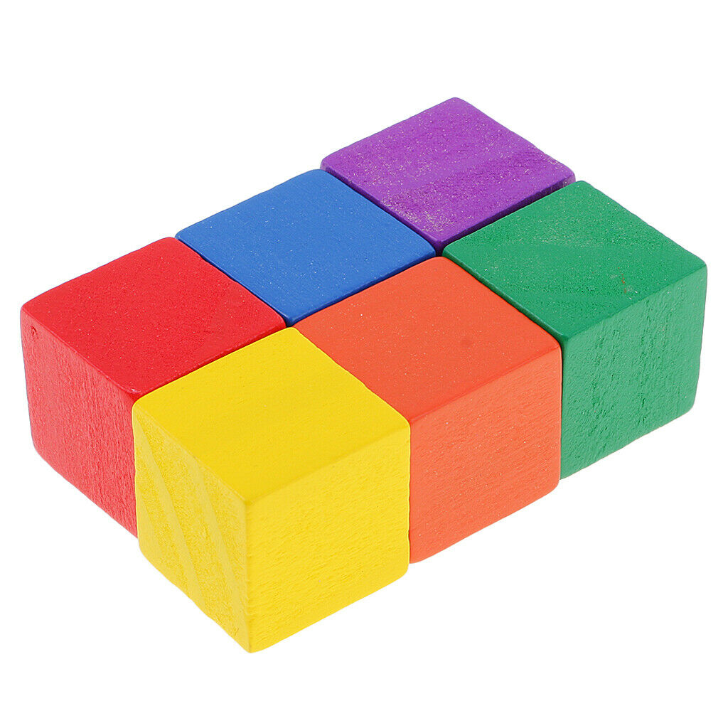 2X 100x Colored Wood Blocks Creative Games Color Cubes 0.78inch DIY Projects