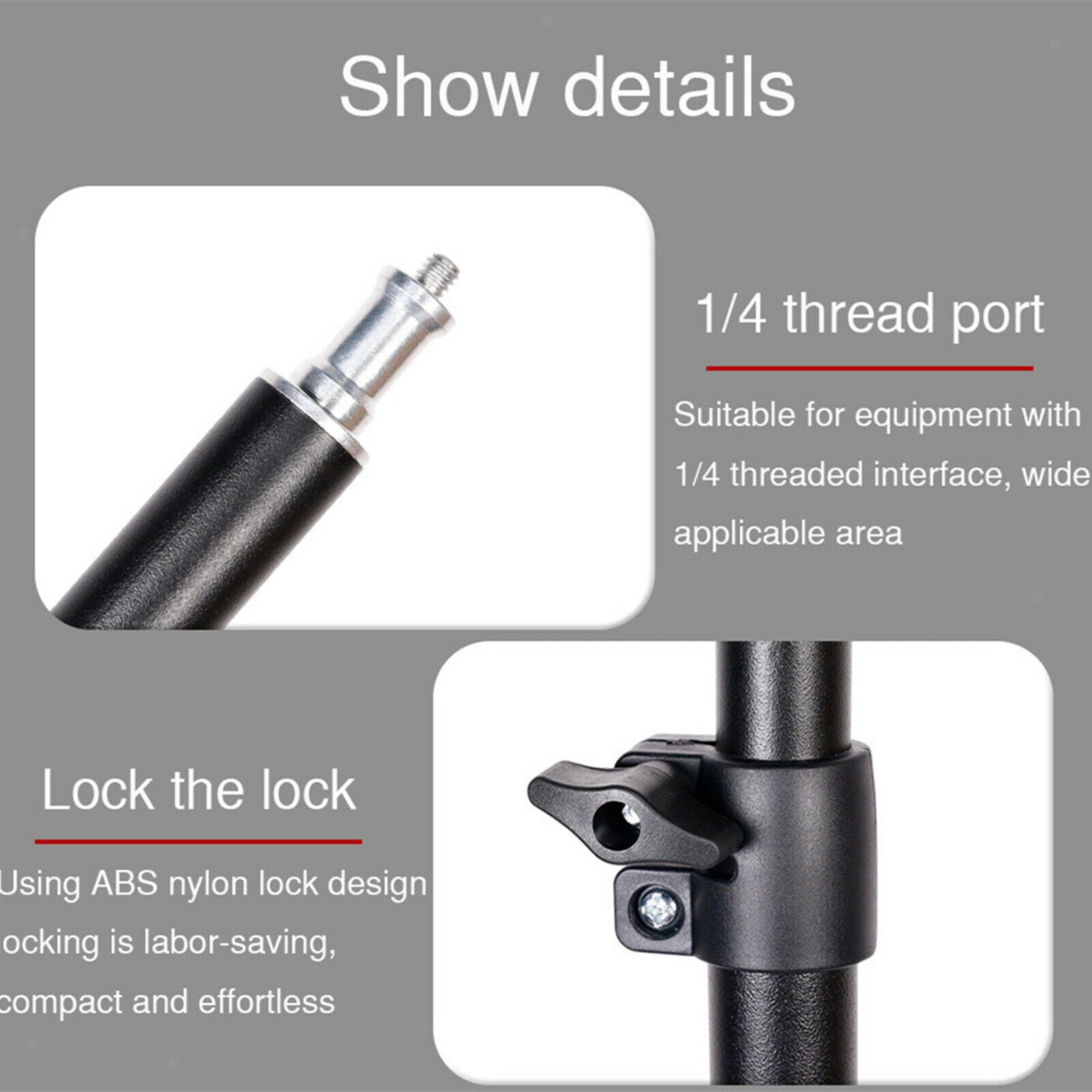 Tabletop Camera Stand C Clamp with 1/4 Screw for DSLR Camera Ring Light