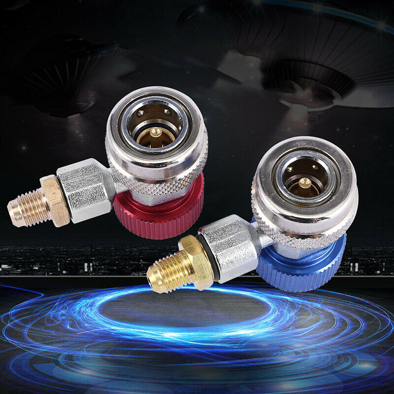 2PCS R134A High Low Quick Coupler Connector Adapters Type AC Manifold GaugeY1