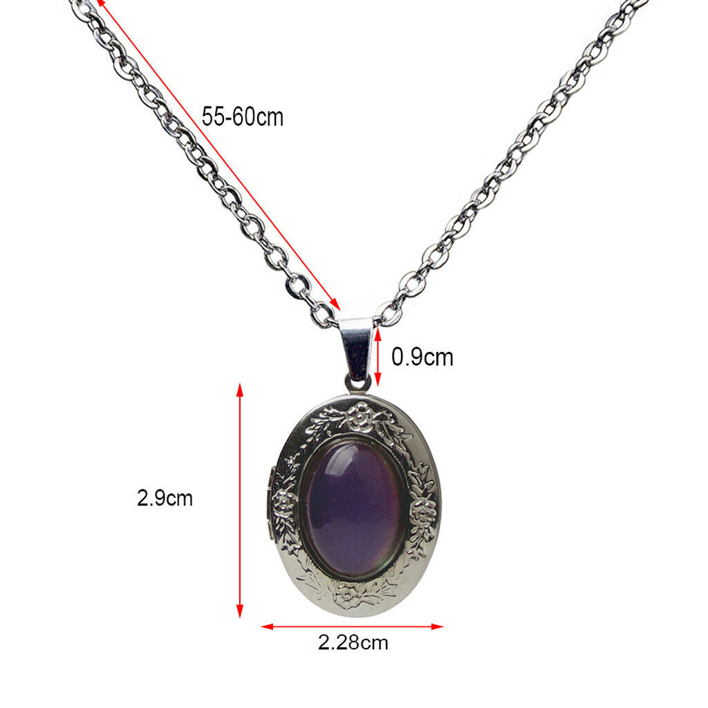 2 x Color Changing Mood Oval Necklace & US Size 5 Ring Jewelry Gifts