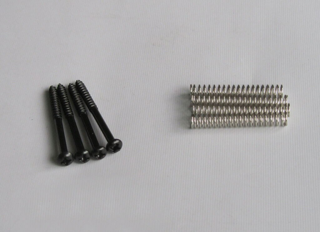 Set of 4 P Bass Jazz J Bass P90 Soapbar Pickup Mounting Screws and Springs Black