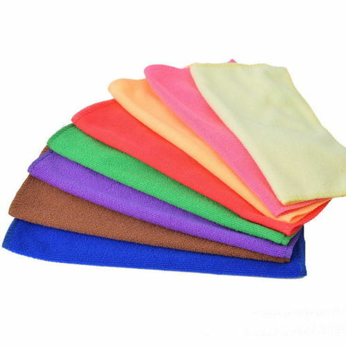 9.84"x9.84" Mixed Color Microfiber Car Cleaning Towel Kitchen Washing Polishing