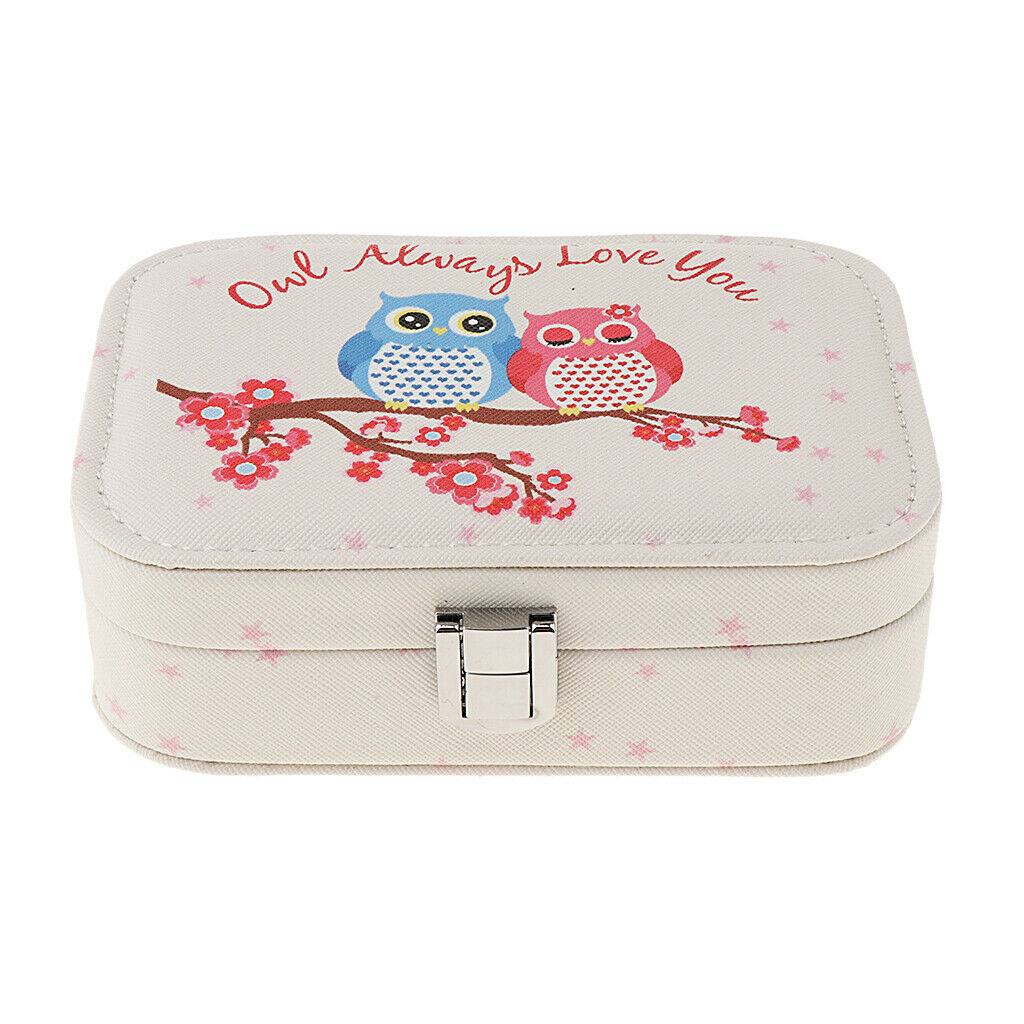 Small PU Leather Travel Jewelry Box Case for Rings Earrings Necklace Style 4
