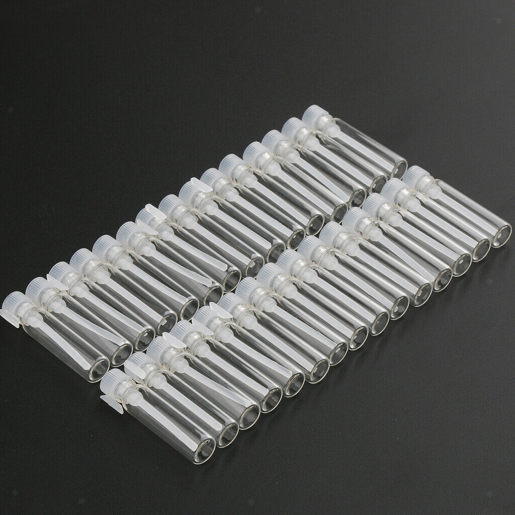 30x Travel Empty Mini Clear Glass Bottle Jar Containers Sample Vials for Oil